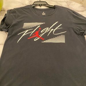 Jordan flight T-shirt men Large cotton. Used. Holes at bottom. See pics. Nike.